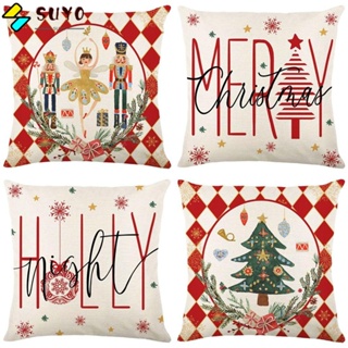 Suyo ปลอกหมอนอิง ลายเกล็ดหิมะ Merry Christmas ขนาด 45x45 ซม. สําหรับตกแต่งบ้าน โซฟา ในร่ม กลางแจ้ง