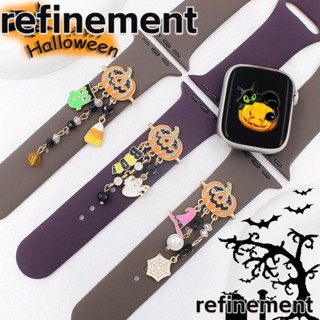 Refinement แหวนซิลิโคน ประดับเพชร เครื่องประดับ สําหรับตกแต่งสายนาฬิกาข้อมือ ฮาโลวีน