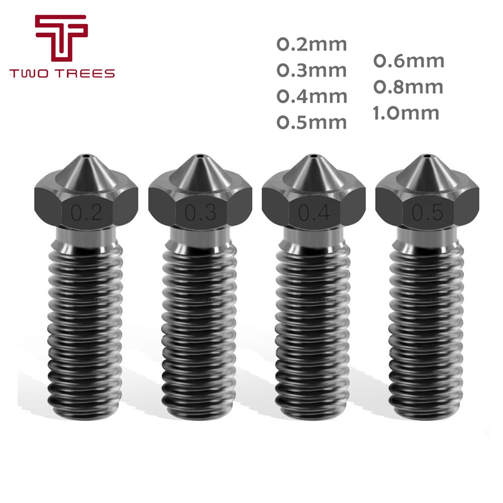 Hardened Steel Volcano Nozzle for High Temperature 3D Printing PEI PEEK or Carbon Fiber Filament for