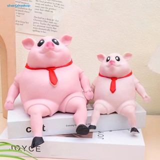 Shenyoushop shenyoushop ของเล่นบีบสกุชชี่ รูปหมู สีชมพู ของขวัญวันเกิด บรรเทาความเครียด