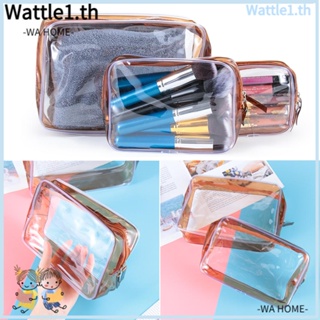 Wttle กระเป๋าเครื่องสําอาง แบบใส มีซิป กันน้ํา เป็นมิตรกับสิ่งแวดล้อม