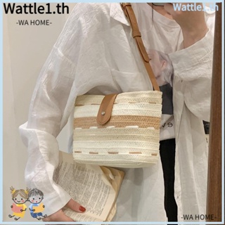 Wttle กระเป๋าถือถักสาน น้ําหนักเบา แต่งซิป ไล่โทนสี สําหรับผู้หญิง