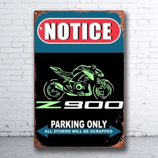 Notice Moto Kawasaki Z 900 โปสเตอร์โลหะดีบุก สําหรับตกแต่งผนังบ้าน ผับ บาร์