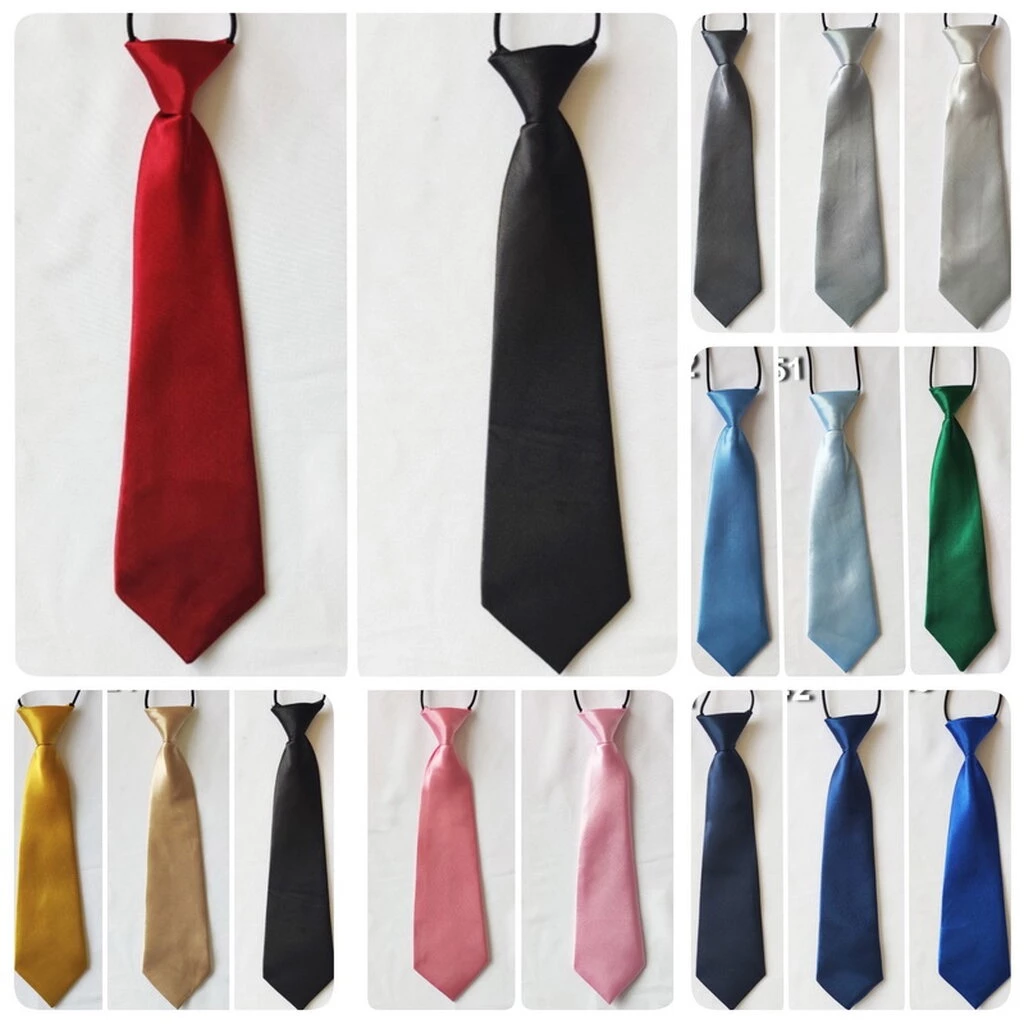 Bas2015- Bas-ไทท์ เนคไทท์สำเร็จเด็กชายสีพื้นแบบเงา มีหลายสี สายยืดได้เยอะ (ส่วนที่กว้างสุด6.25xยาว28ซม.) ใช้กับชุดไซส...