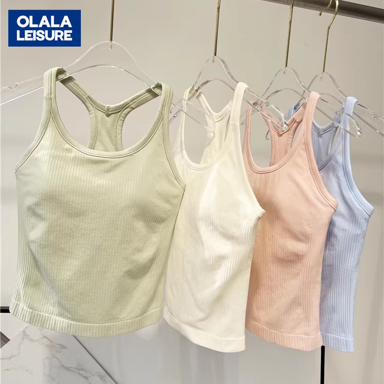 OLALA LEISURE ชุดชั้นในสปอร์ตบรา พร้อมแผ่นรองหน้าอก กันกระแทก เหมาะกับใส่ออกกําลังกาย เล่นโยคะ วิ่ง สําหรับผู้หญิง