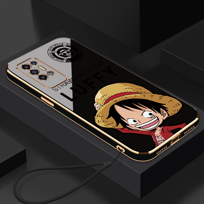 เคสโทรศัพท์มือถือ ซิลิโคน ลาย Tecno pova 2 Tecno pova 4 pova 5 camon 19 pro LUFFY พร้อมสายคล้อง