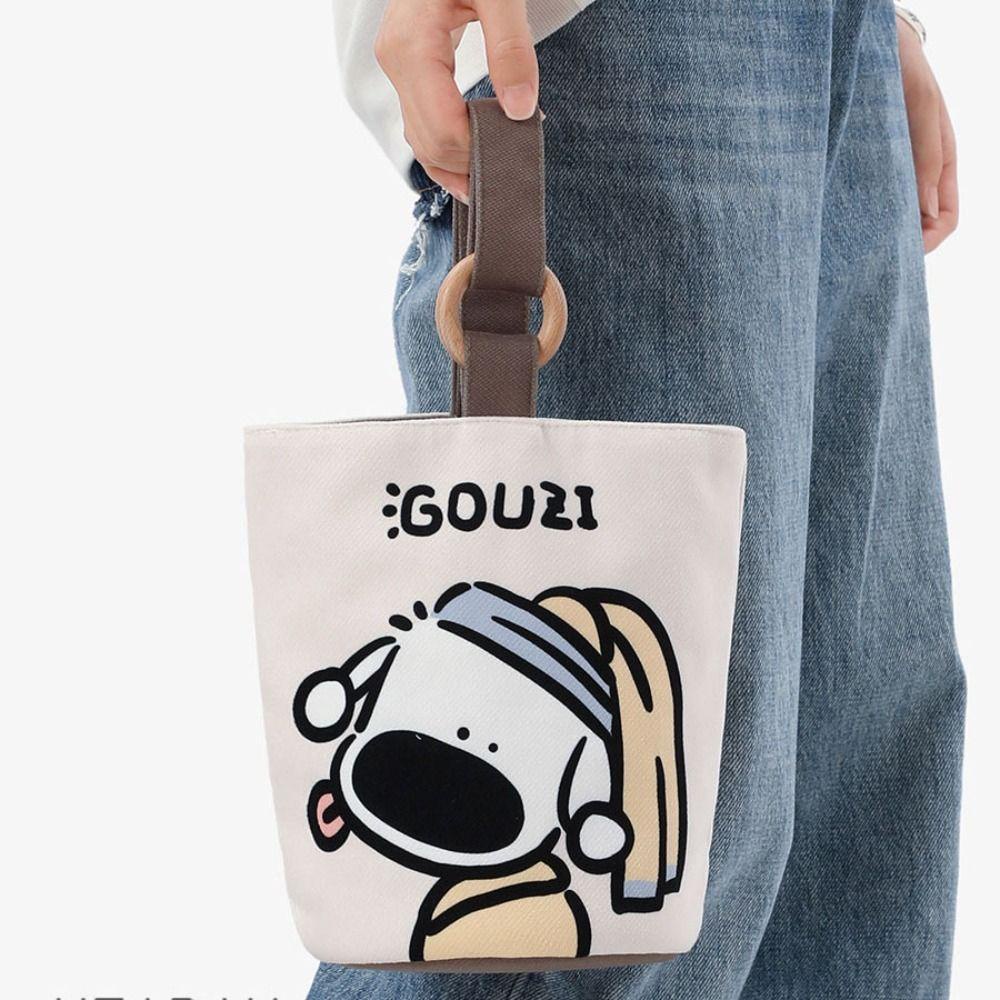 Bliss Canvas Bucket Bag, Letter Print Cartoon Tote Bag, Cute Mommy Bag Cartoon Large Capacity Print Canvas Handbag Girls