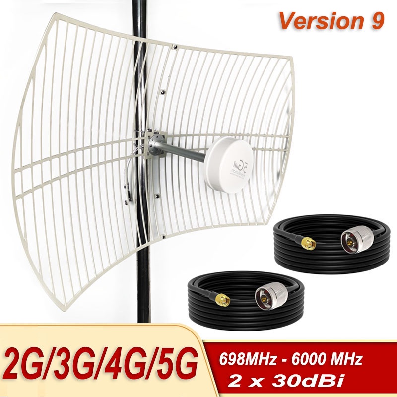 เสาอากาศ 60dBi Version 9 V9 Parabolic 2*30dBi 698-6000mhz MIMO 60×90 ซม. สําหรับโมเด็ม WiFi Huawei ZTE