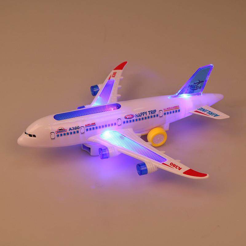 Feibe โมเดลเครื่องบินไฟฟ้า พลาสติก A380 มีเสียง ของเล่นสําหรับเด็ก