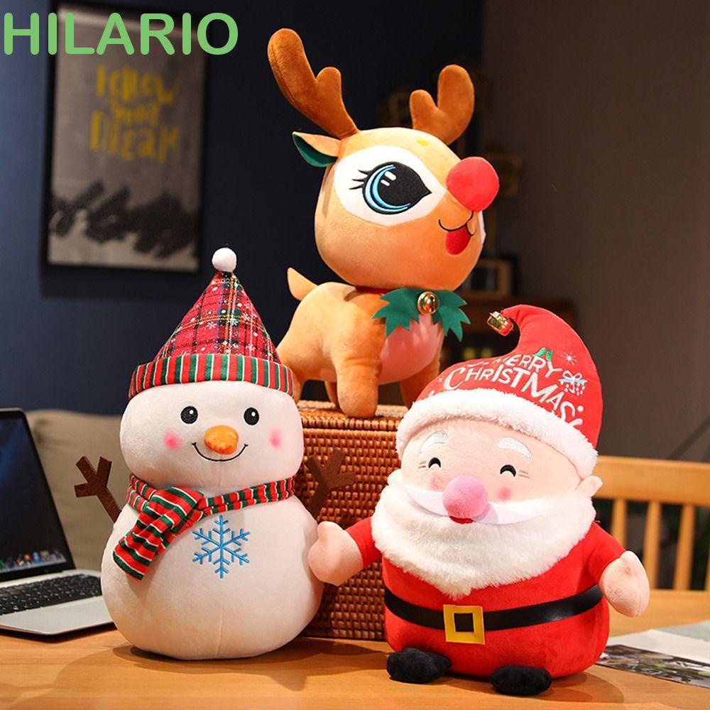 Hilario ตุ๊กตาซานตาคลอส กวาง คริสต์มาส น่ารัก ของขวัญปีใหม่ ตกแต่งบ้าน ของเล่นเด็ก ตุ๊กตายัดไส้