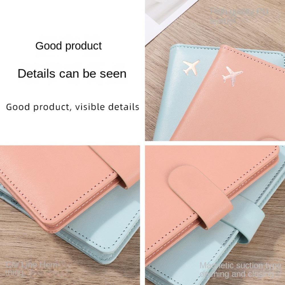 Ssunshine RFID ฝาครอบหนังสือเดินทาง, คลิปหนังสือเดินทางสร้างสรรค์มัลติฟังก์ชั่น, กระเป๋าใส่หนังสือเดินทางหนัง PU หลายใบ