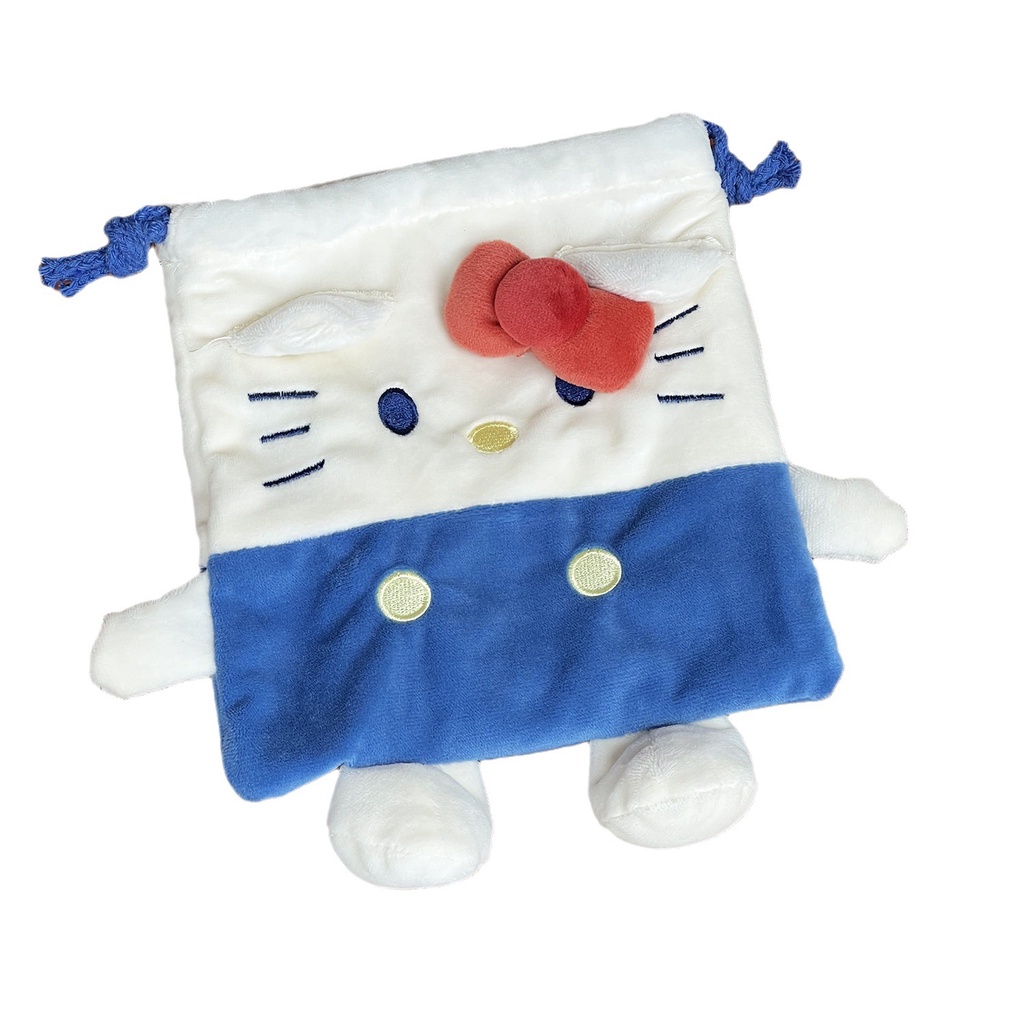 Pacha Hello Kitty Cat กระเป๋าหูรูด ผ้ากํามะหยี่ขนนิ่ม น่ารัก เครื่องเขียน นักเรียนญี่ปุ่น กระเป๋าเดินทาง กระเป๋าเก็บของเบ็ดเตล็ด