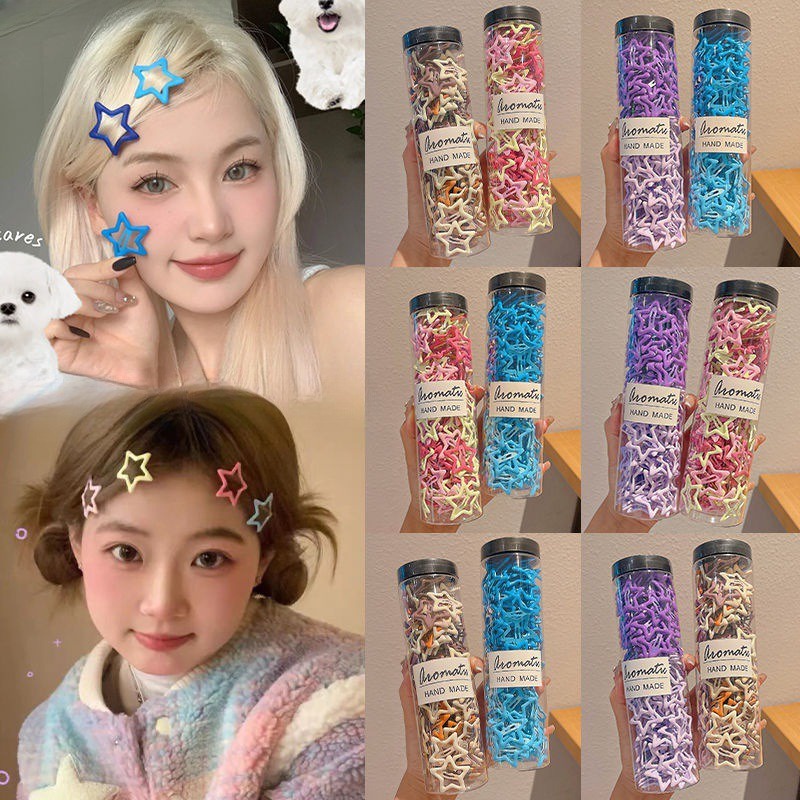 Y2k กิ๊บติดผมแฟชั่น รูปดาวห้าแฉก น่ารัก สีสันสดใส สไตล์มิลเลนเนียม