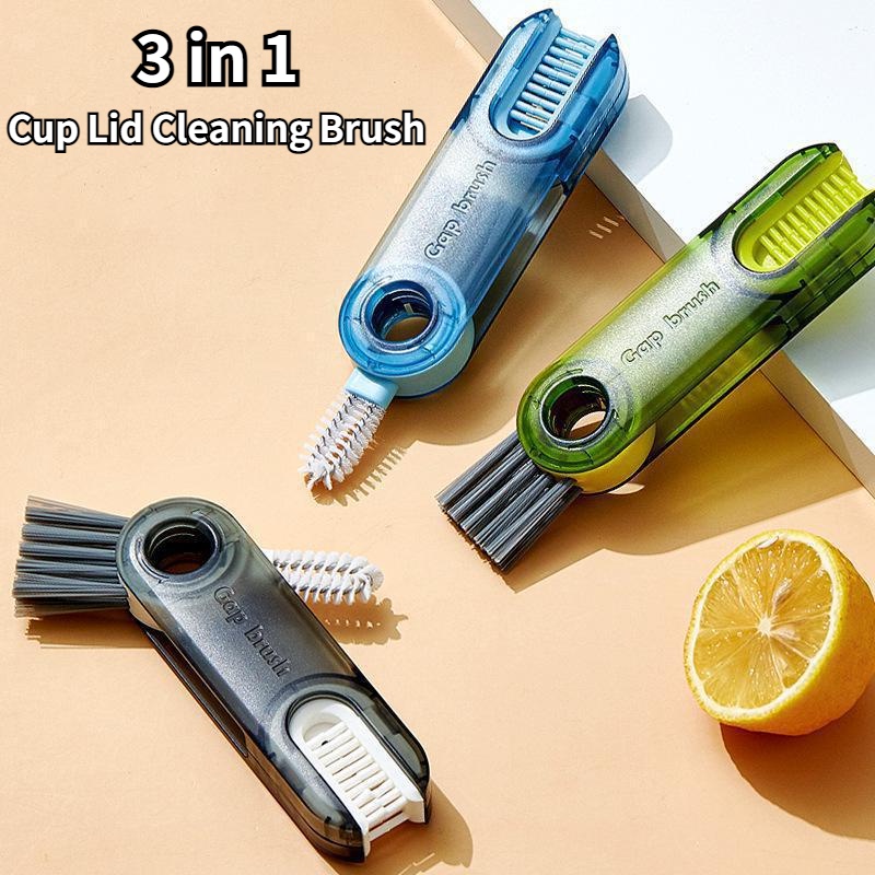 3-in-1 U-รูปถ้วยขอบทําความสะอาดคีย์บอร์ดแปรงมัลติฟังก์ชั่น Mini Groove Gap แปรงทําความสะอาดหมุนได้
