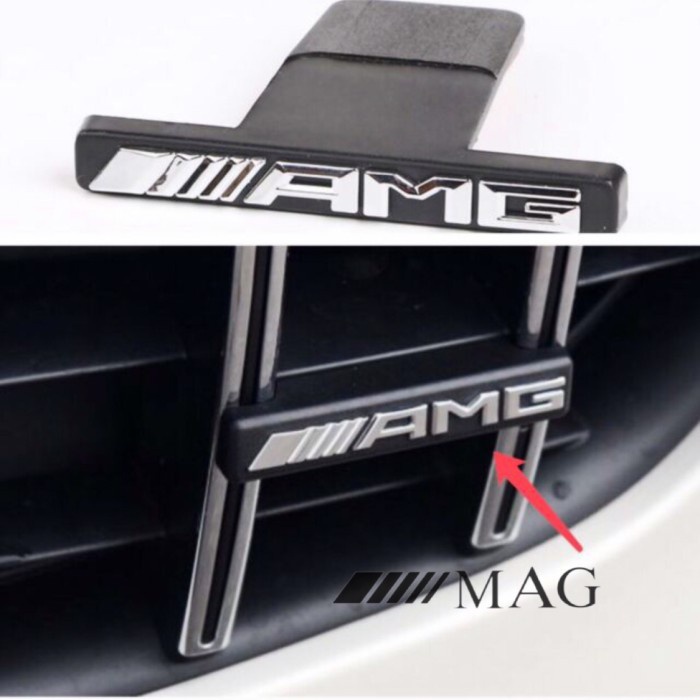 กระจังหน้าโลโก้ AMG W204 W205 W212 W211 GTR GT AMG Mercedes Benz - Chrome