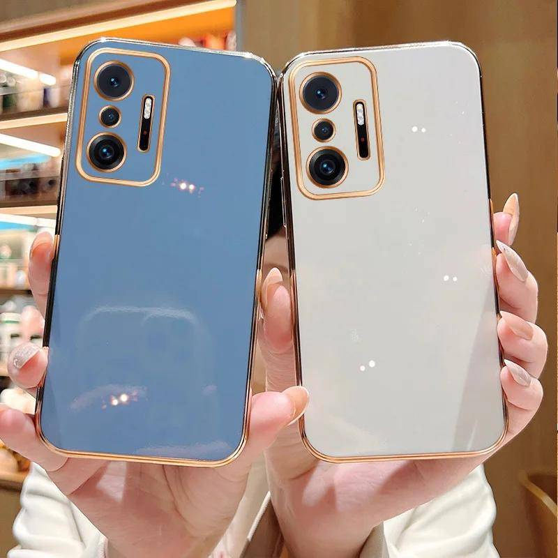 สําหรับ Vivo iQOO V27 V23 S17 S16 S12 Z6 Pro Y73t V27e U20 Z6x หรูหราสแควร์ชุบนุ่ม TPU เคสโทรศัพท์ป้