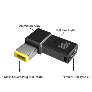 100W USB TypeC To Dc Power Jack Connector USB C To Universal Laptop Power Adapterปลั๊กแปลงสำหรับcomputer Noteboobkทุกรุน