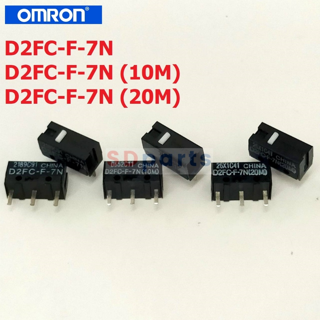 สวิทช์ D2FC-F-7N เมาส์ ไมโครสวิทช์ Mouse Micro Switch Ultra Sub Miniature Basic Switch #สวิทช์เมาส์ Omron (1 ตัว)