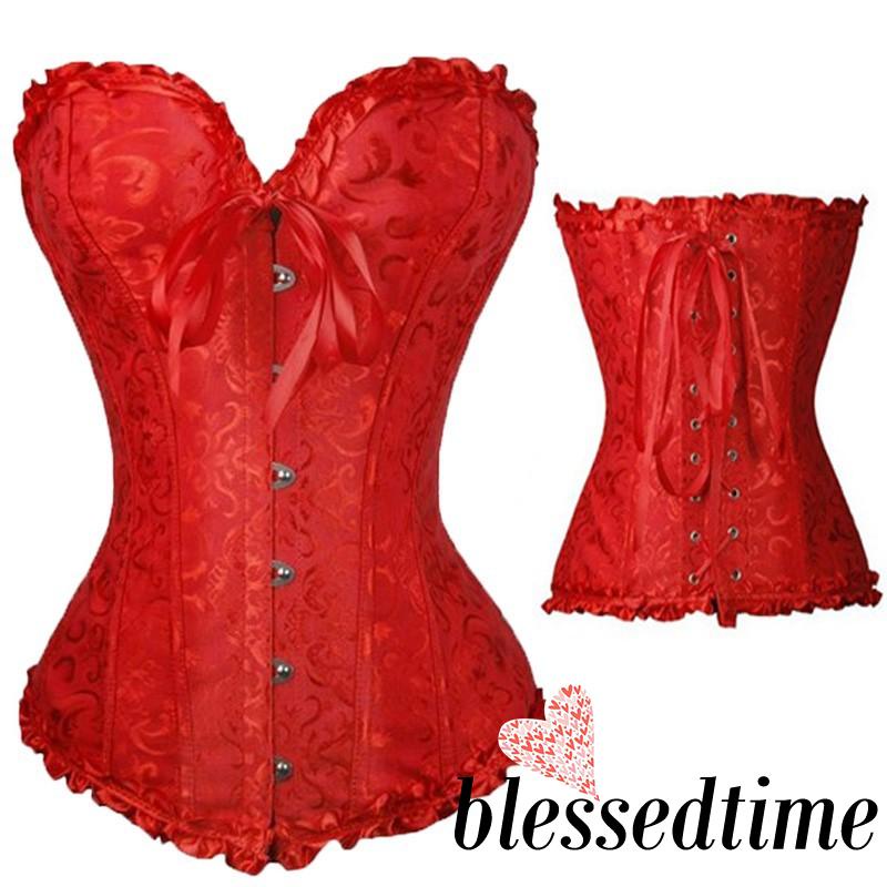 Blessedtime-ผู้หญิง tidding Corset แฟชั่นเซ็กซี่ลูกไม้ดอกไม้เอว Shaping Bustier Top
