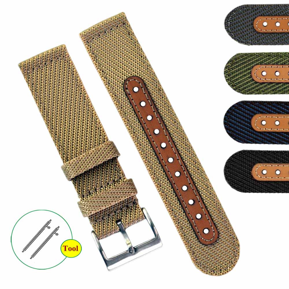 สายนาฬิกาข้อมือไนล่อน ผ้าแคนวาส 18 มม. 20 มม. 22 มม. ลําลอง คลาสสิก เหมาะกับฤดูหนาว สําหรับผู้ชาย และผู้หญิง