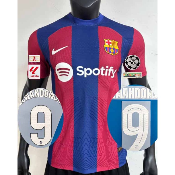 เสื้อกีฬาแขนสั้น ลายทีมชาติฟุตบอล Barcelona Barca 23 24 ชุดเหย้า สําหรับผู้ชาย