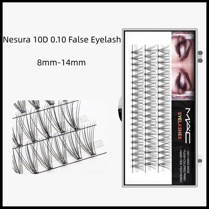 Nesura 0.1 ขนตาปลอม 10D แบบคลัสเตอร์เดี่ยว ต่อขนตา