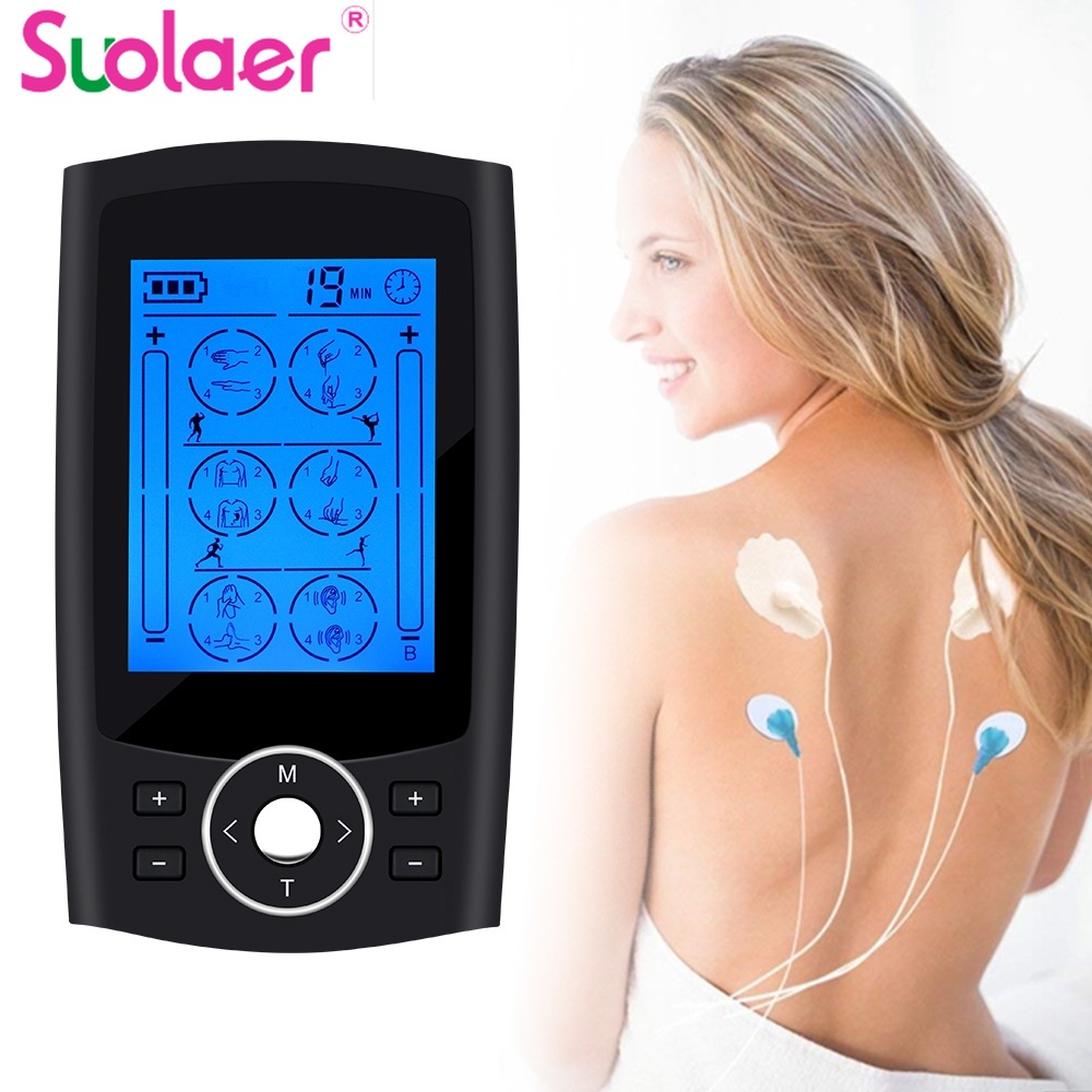 Suolaer Body Massagers 24โหมด Tens Electronic Pulse Massager เครื่องกระตุ้นกล้ามเนื้อฝังเข็มกายภาพบำบัด