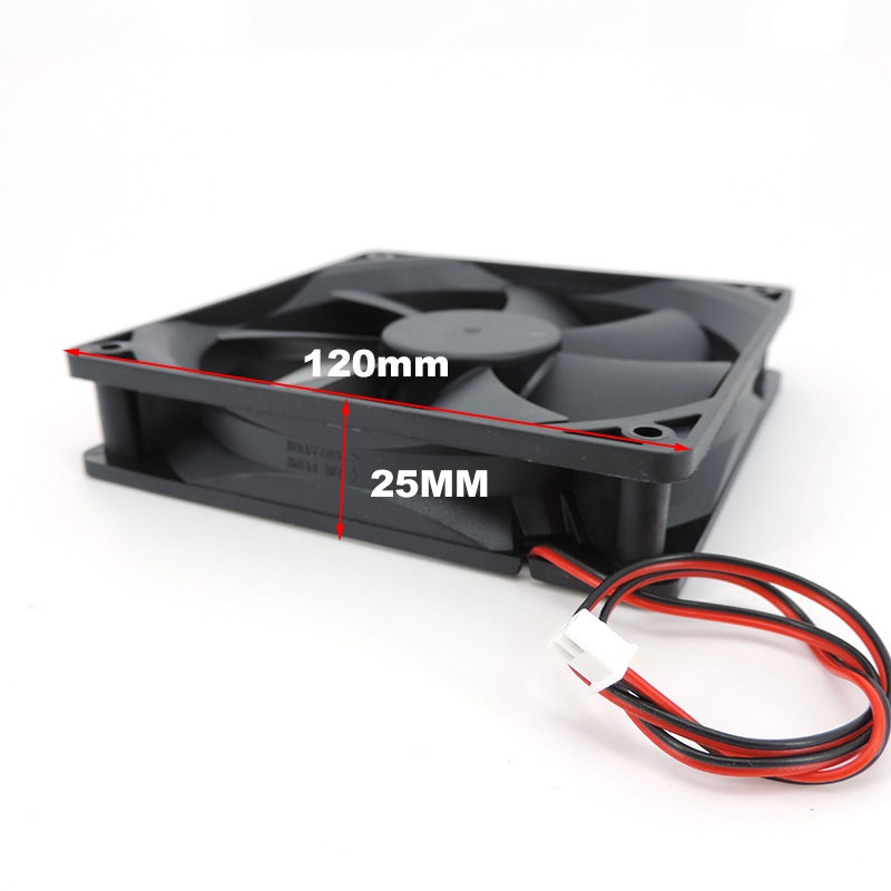 พัดลมระบายความร้อน ไร้แปรงถ่าน 120 มม. 12 ซม. 12025 DC 5V 12V 24v 120 มม.*120 มม.*25 มม. 2PIN 12 ซม. 0.1A THK3 สําหรับคอมพิวเตอร์ PC ราคา ถูกที่สุด ดีลบีเคเค แกลเลอรีภาพที่ 3