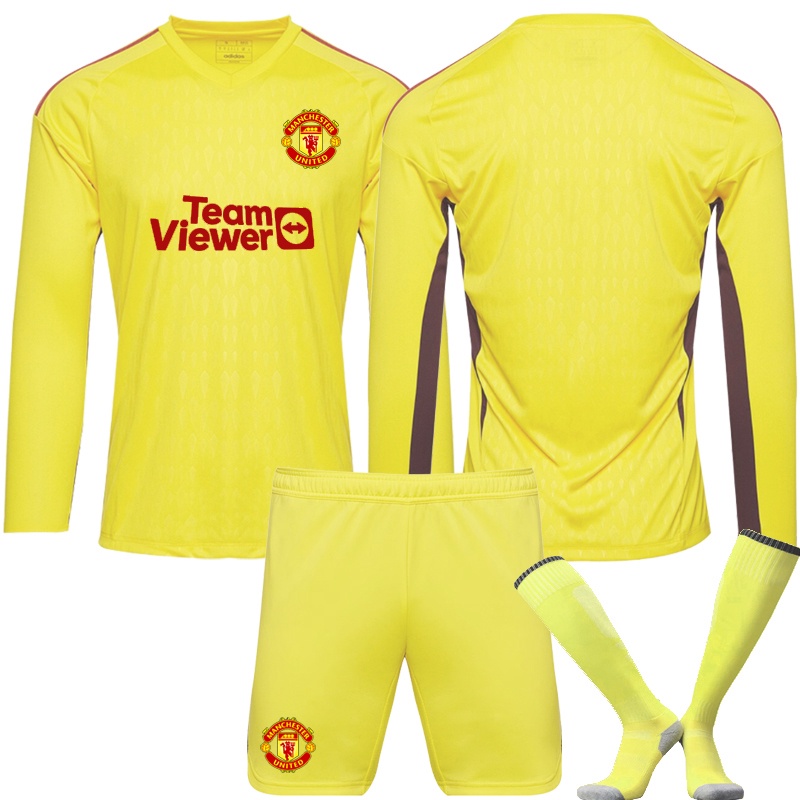 ชุดนักรักษาประตูฟุตบอล De Gea No. 1 Ona No. 24 jersey ชุดผู้รักษาประตู แขนยาว สีเหลือง สําหรับผู้ใหญ่ เด็ก - รูปที่ 3