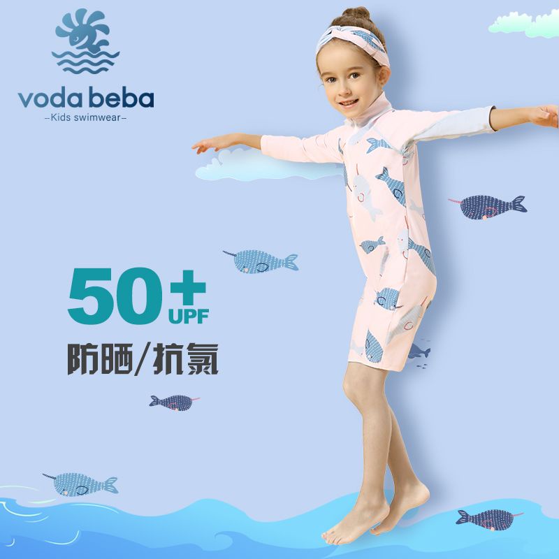 VODA BEBA مايوه بنات قطعة واحدة بأكمام طويلة (1-12 سنة) — صورة 2