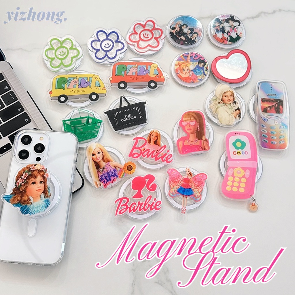 ขาตั้งโทรศัพท์มือถือ PC แม่เหล็ก รูปเซเลอร์มูน แบบพับได้ กันตก สร้างสรรค์ สําหรับตุ๊กตาบาร์บี้