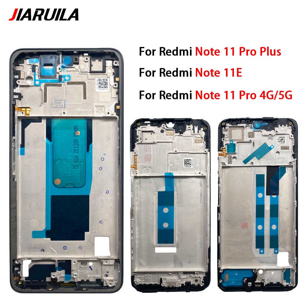 6.43" สำหรับ Xiaomi Redmi Note 11S 11E 11 Pro Plus 5G เคสกรอบหน้าหลังแผ่นกลางรองรับจอ LCD กรอบกลาง
