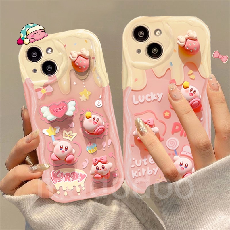 Cute Cartoon BFF Casing Huawei Nova Y90 Y70 Y71 Y70+ Plus 11 10 9 7 SE 8 Pro 7i 5T Honor 20 P30 P40 Cream Edge 3D Kirby Doll Fine Hole Soft Phone Case 1NY 52