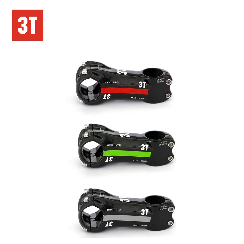 3t คอแฮนด์จักรยาน คาร์บอน สีดํา 6 17 องศา 80 90 100 110 120 มม.