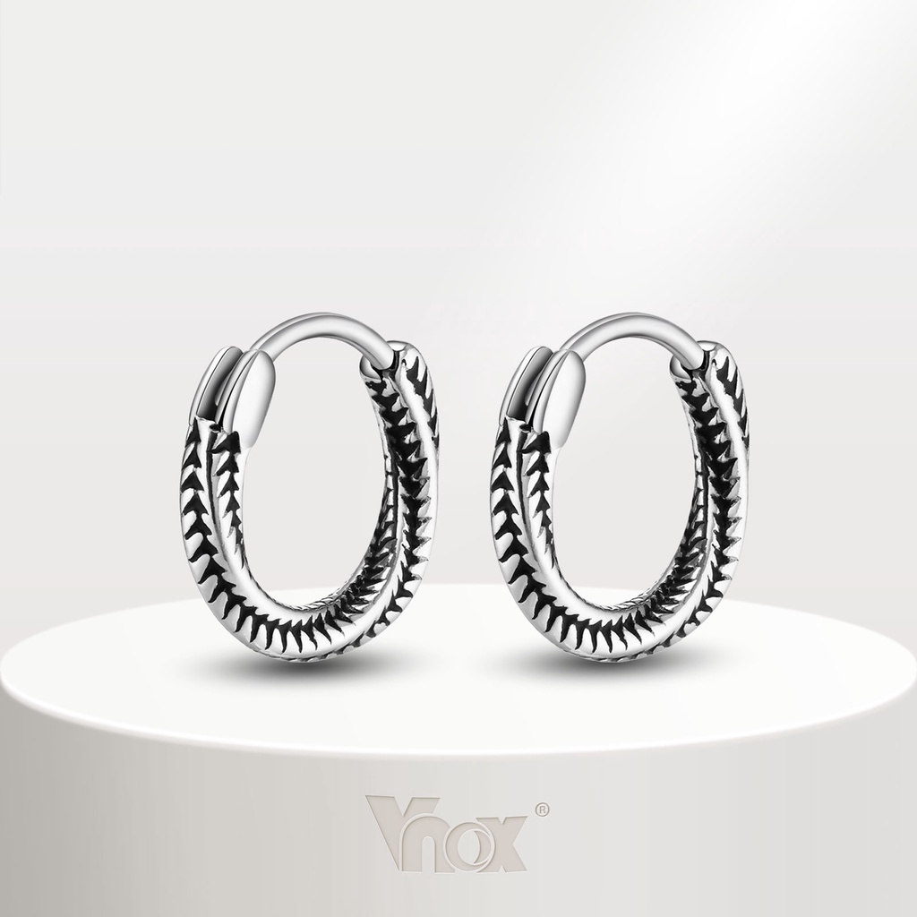 Vnox حلق حلقي بسلسلة ستانلس — ستايل بانك