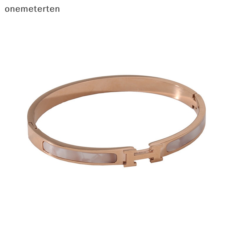 Rten สร้อยข้อมือ กําไลข้อมือ เหล็กไทเทเนียม จี้ตัวอักษร H สไตล์เกาหลี เรียบง่าย เครื่องประดับแฟชั่น สําหรับผู้หญิง ของขวัญ N