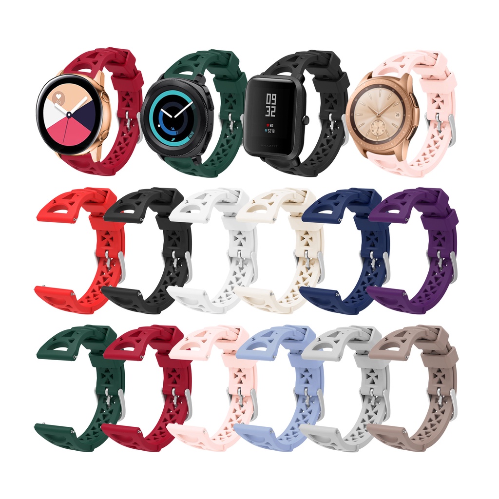 สายนาฬิกาข้อมือซิลิโคน ระบายอากาศ 20 มม. 22 มม. สําหรับ Samsung Galaxy Watch 3 4 5 40 มม. 44 มม. Gear S3 45 มม. Gt 2 3 Pro