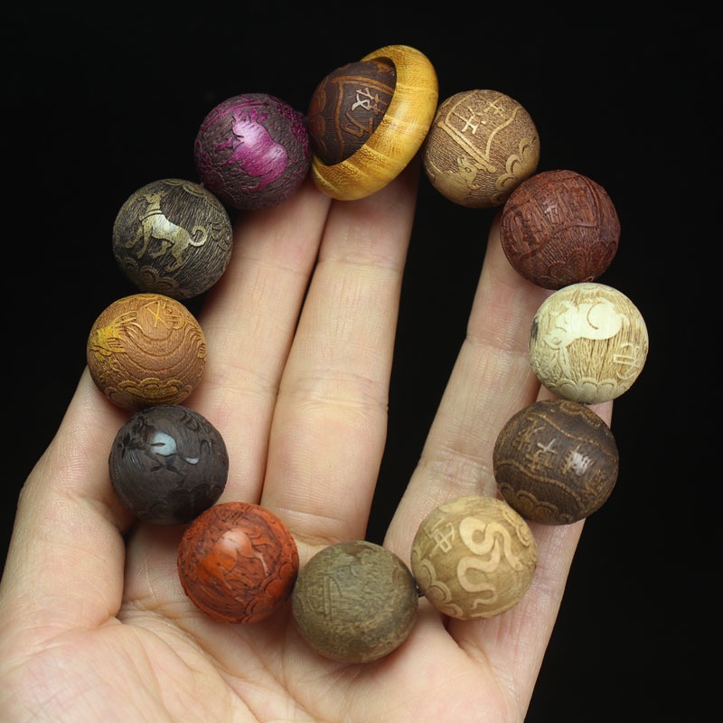สร้อยข้อมือ ประดับลูกปัดไม้จันทน์ หลายราศี สไตล์ชนเผ่า สําหรับรถยนต์ ราคา ถูกที่สุด ดีลบีเคเค แกลเลอรีภาพที่ 7