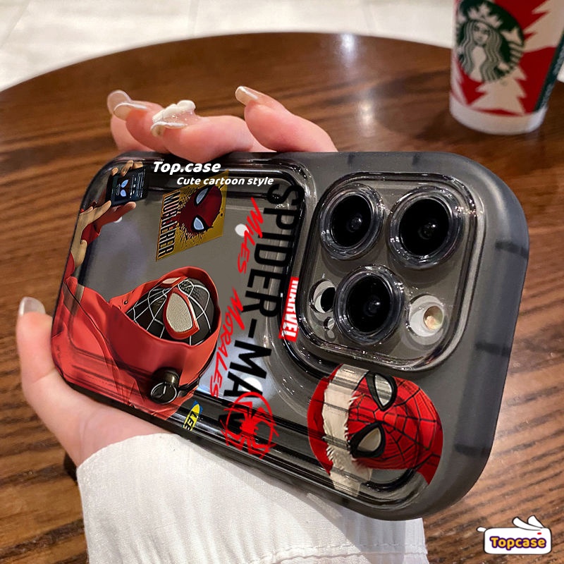 เคสโทรศัพท์มือถือ TPU แบบนิ่ม ลายการ์ตูนแมงมุม สําหรับ iPhone 11 12 13 14 15 Pro Max X Xr Xs 8 7 6 6s Plus SE 2020