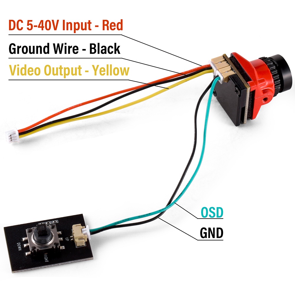 9imod FPV กล้อง 1800TVL 5MP 2.1 มม. 1/8 นิ้ว เซนเซอร์แสงดาว สําหรับโดรนแข่งขัน RC FPV