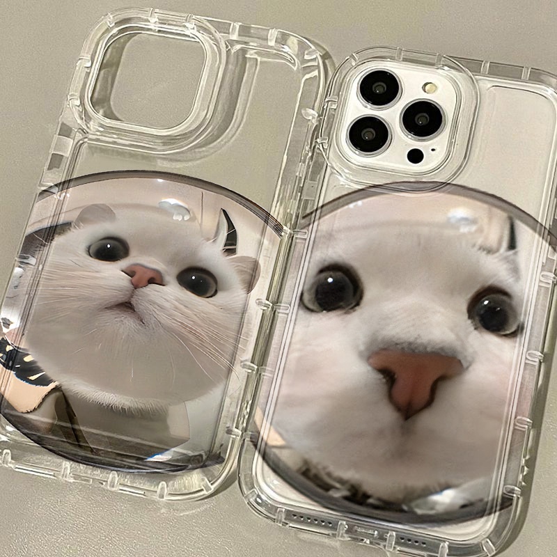 เคสโทรศัพท์มือถือแบบนิ่ม Tpu ใส กันกระแทก ลายการ์ตูนแมวน่ารัก For iPhone 16 11 15 14 13 12 Pro MAX XR 7 6S 8 6 Plus