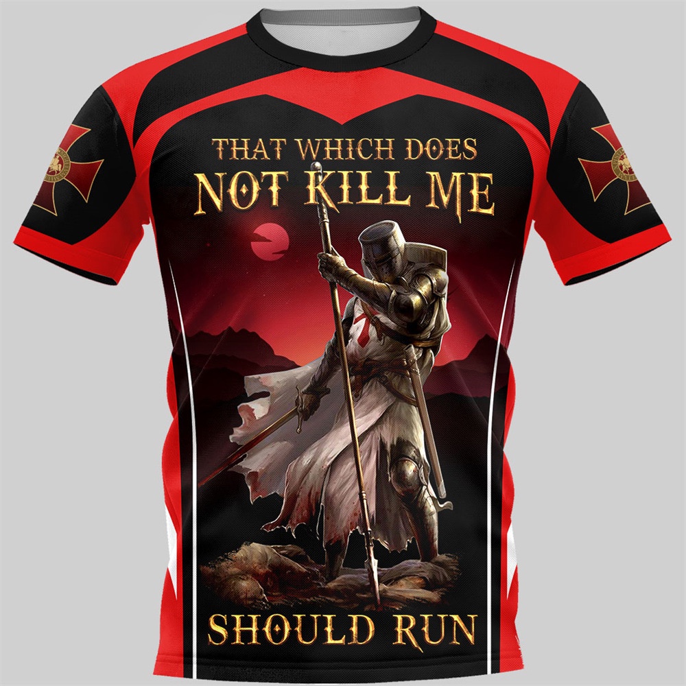 ฤดูร้อนแฟชั่นผู้ชายเสื้อยืด Vintage Templar 3D Graph Y2k Casual O-คอสั้นแขนสั้นเสื้อ Hip-Hop Streetw