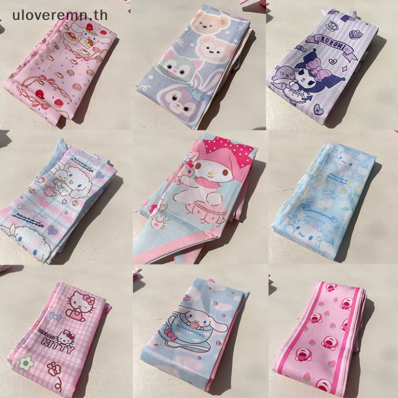 Ulo Sanrio ที่คาดผม ผ้าพันคอ ลายการ์ตูน Hello Kitty Cinnamoroll Kuromi น่ารัก สไตล์เกาหลี สร้างสรรค์ เหมาะกับฤดูร้อน สําหรับผู้หญิง TH
