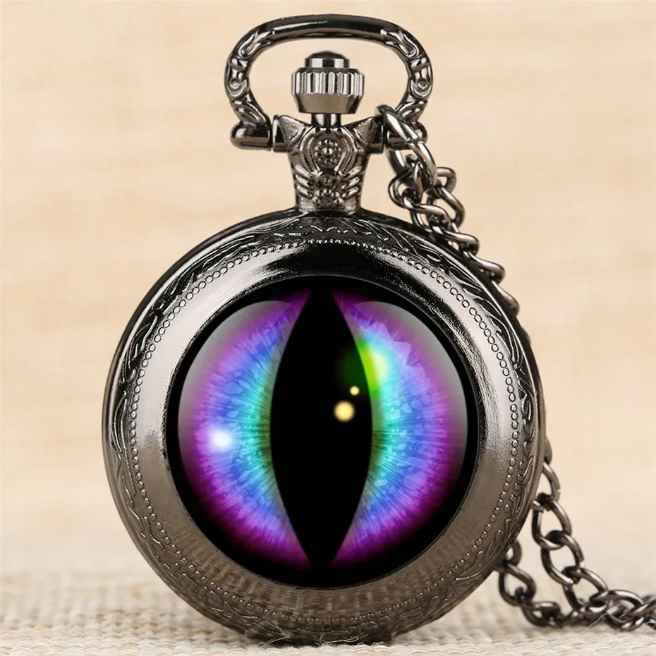 Vintage Creative Eye Design ควอตซ์นาฬิกาพ็อกเก็ตผู้ชายผู้หญิง Steampunk ประณีตจี้นาฬิกา
