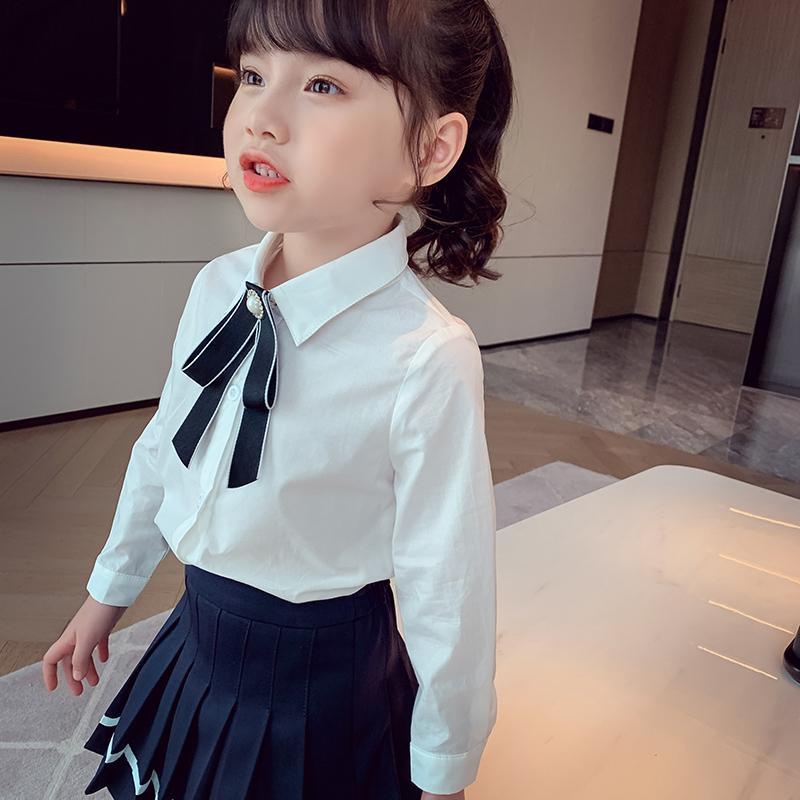 เสื้อเชิ้ตแขนยาว ลายผึ้งน้อย สีขาว แฟชั่นฤดูใบไม้ผลิ สไตล์เกาหลี สําหรับเด็กผู้หญิง 12.19 2022