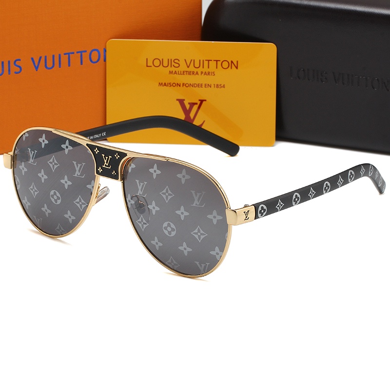 ใหม่ แว่นตากันแดด ป้องกันรังสียูวี 400 พิมพ์ลาย Oculos De Sol LV 2024