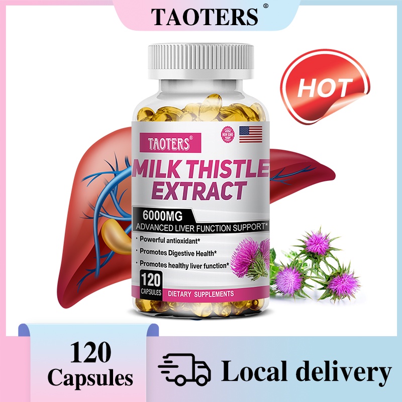 Taoters สารสกัดจากมิลค์เทิล - สารพิษตับ, การรองรับฟังก์ชั่นตับ, รองรับการผลัดเซลล์ผิวใหม่ และทําความสะอาด สารต้านอนุมูลอิสระที่มีประสิทธิภาพ