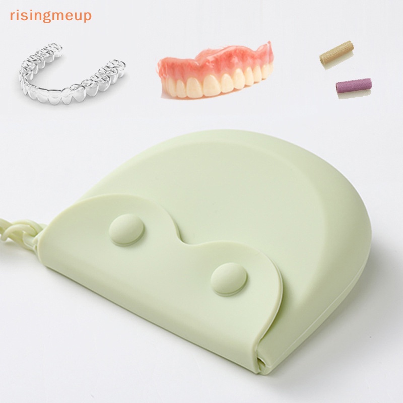 [risingmeup] กล่องเก็บฟันปลอม ซิลิโคน อุปกรณ์สุขอนามัยช่องปาก