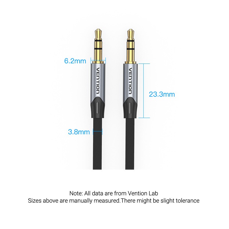 Vention สายสัญญาณเสียงสเตอริโอ Hi-Fi ตัวผู้ เป็นตัวผู้ 3.5 มม. ชุบทอง สําหรับแจ็ครถยนต์ หูฟัง ลําโพง