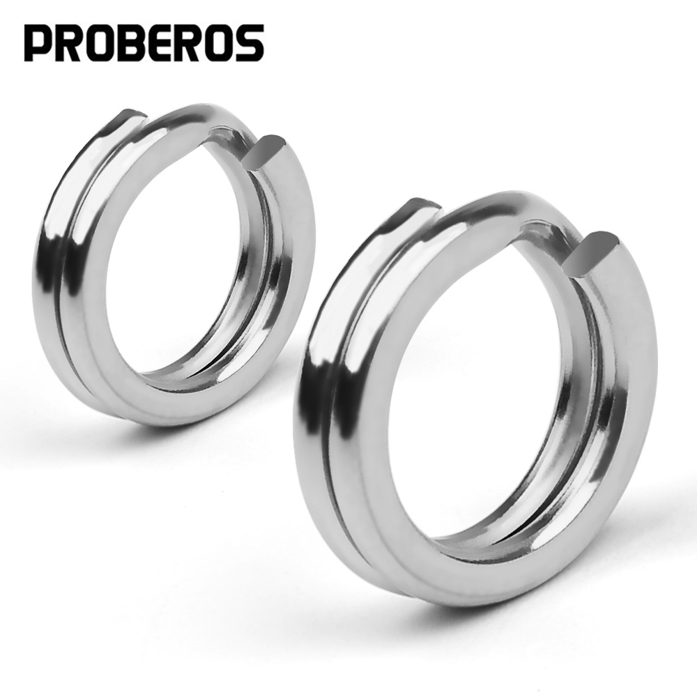 Proberos 30/100ชิ ้ น/lot สแตนเลสสองชั ้ น Heavy Duty แยกแหวน 0-1-2-3-4-5-6-7-8 # Jigs/Minnow/Hook/อุปกรณ ์ ตกปลา